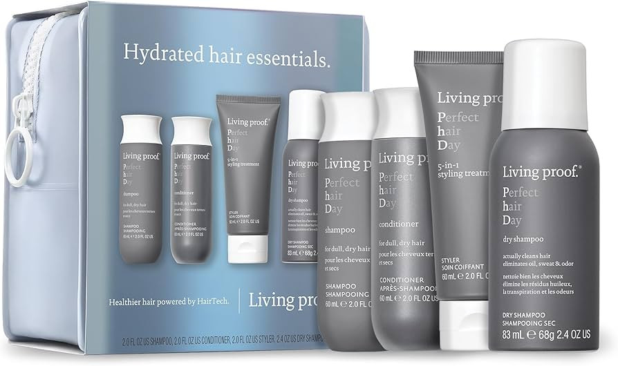 Living Proof Hydrated Hair Essentials Kit - Includes Travel Size Perfect hair Day Shampoo, Condit... | Amazon (US)