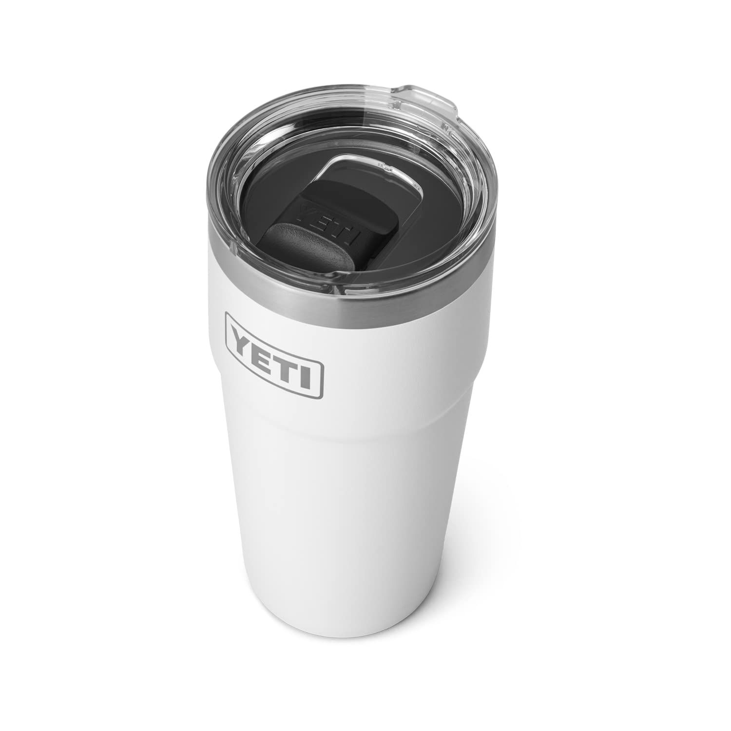 YETI Rambler 16 oz Stackable Pint, Vacuum Insulated, Stainless Steel with MagSlider Lid, White | Amazon (US)