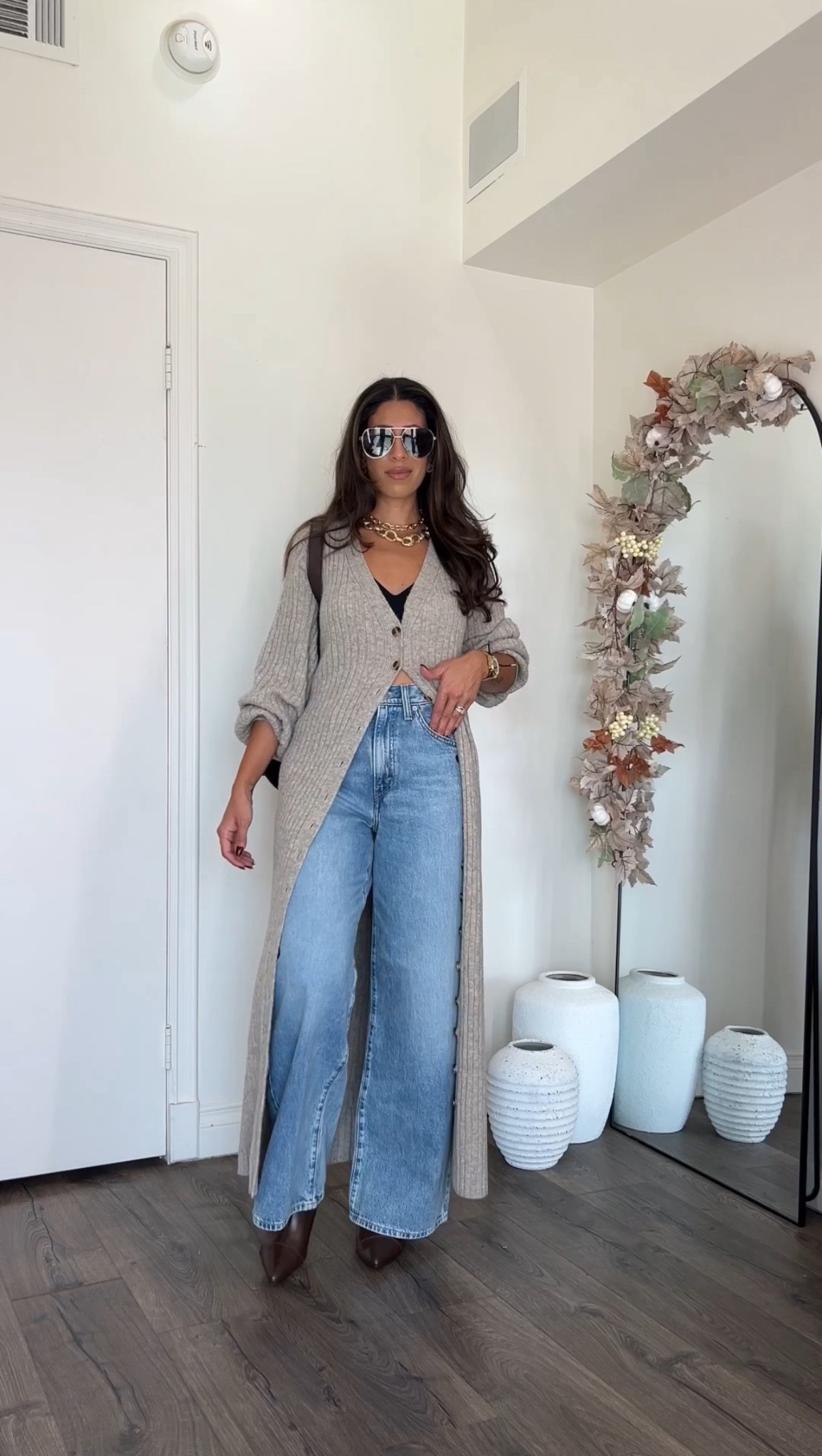 Thanksgiving outfit idea. Wearing a small in this maxi cardigan that can also be worn as a dress. wearing size 27 and the Levi’s adjustable waist jeans.

#LTKFindsUnder50 #LTKSeasonal #LTKStyleTip