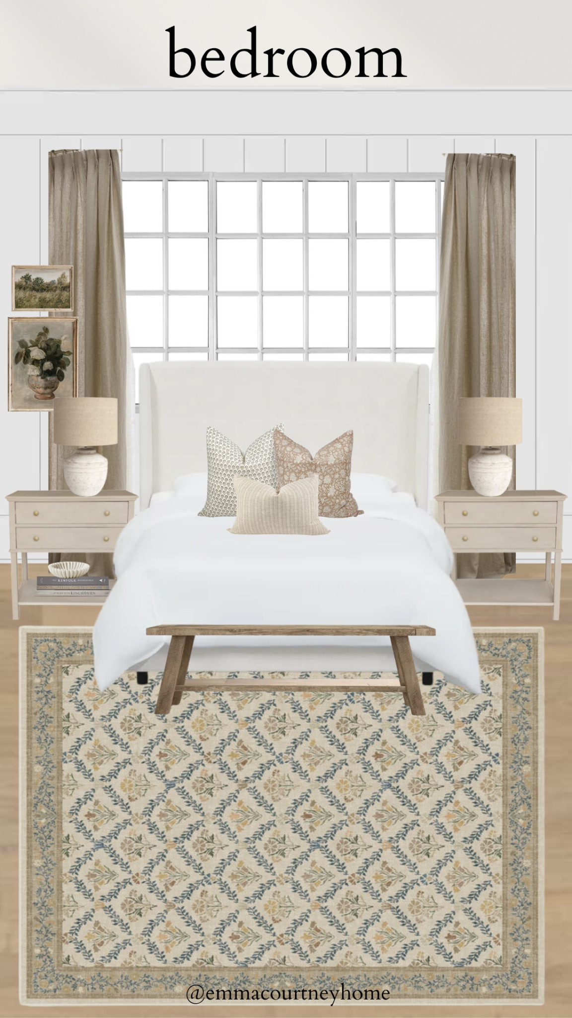 Bedroom mood board featuring the new rug from morris and co Ruggable collection 

#LTKhome #LTKFind #LTKstyletip