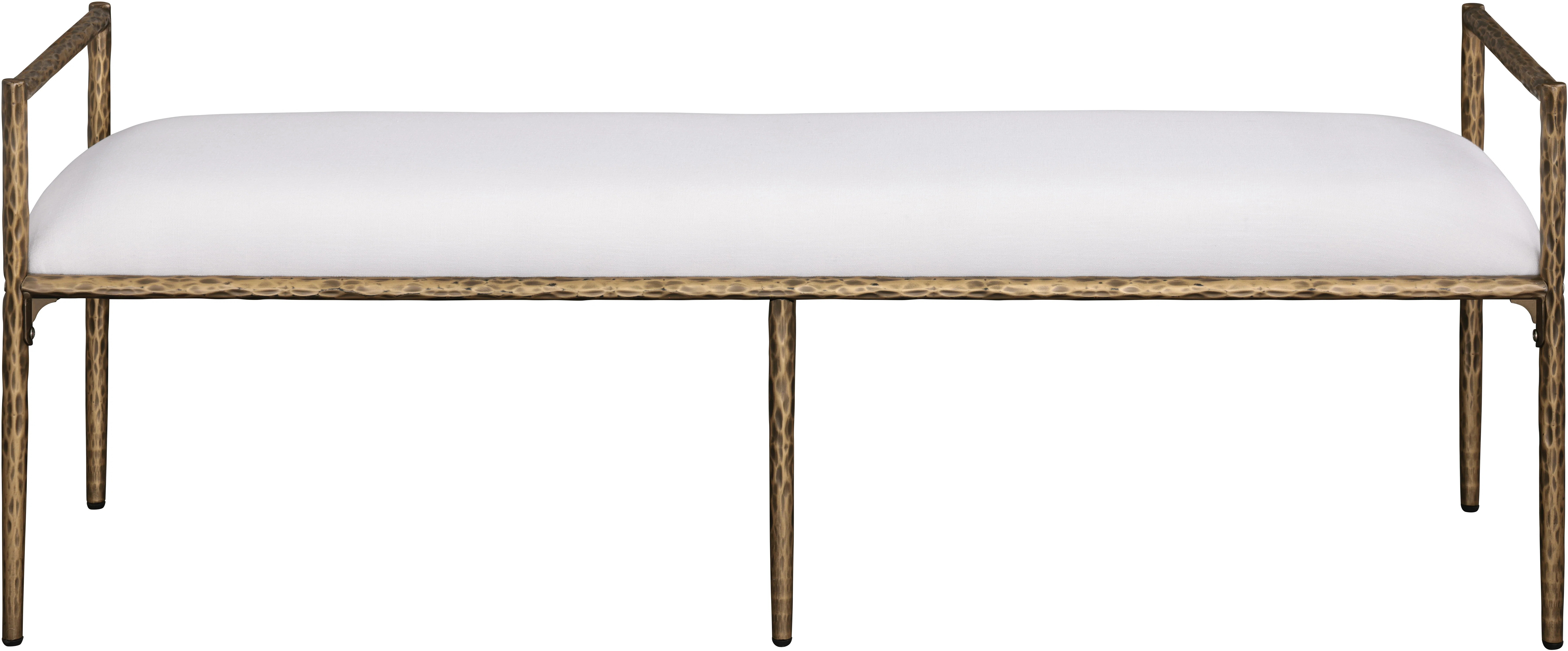Everly Quinn Axis Beige Linen Textured Fabric Upholstered Bench | Wayfair | Wayfair North America