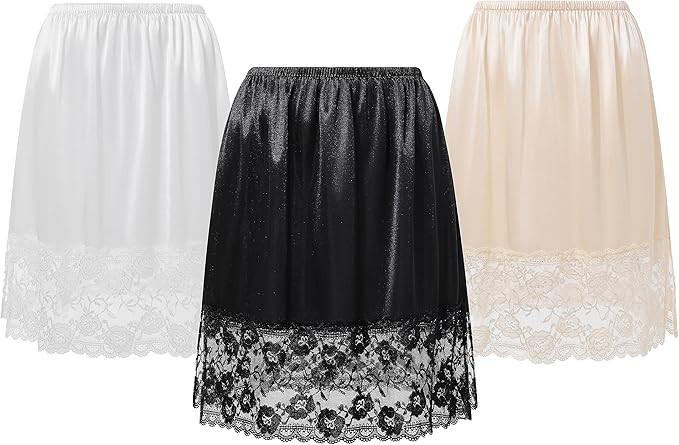 Coucoland Half Slips for Under Dresses - 20" Black White Womens Underskirt Half Slip Women Under ... | Amazon (US)