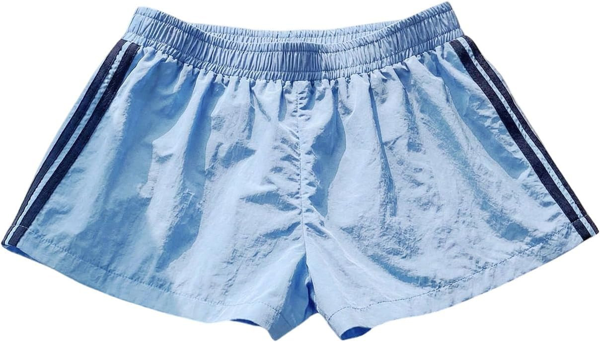 MakeMeChic Women's Striped Summer Shorts Workout Running Shorts Sweat Track Shorts Gym Athletic W... | Amazon (US)