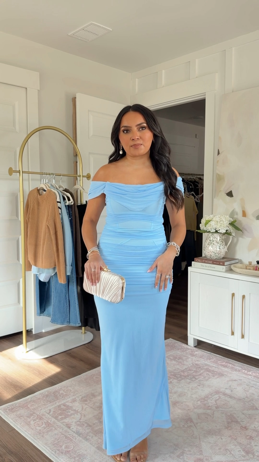 Blue off the shoulder dress size xs TTS

#LTKootd #LTKWedding #LTKPetite