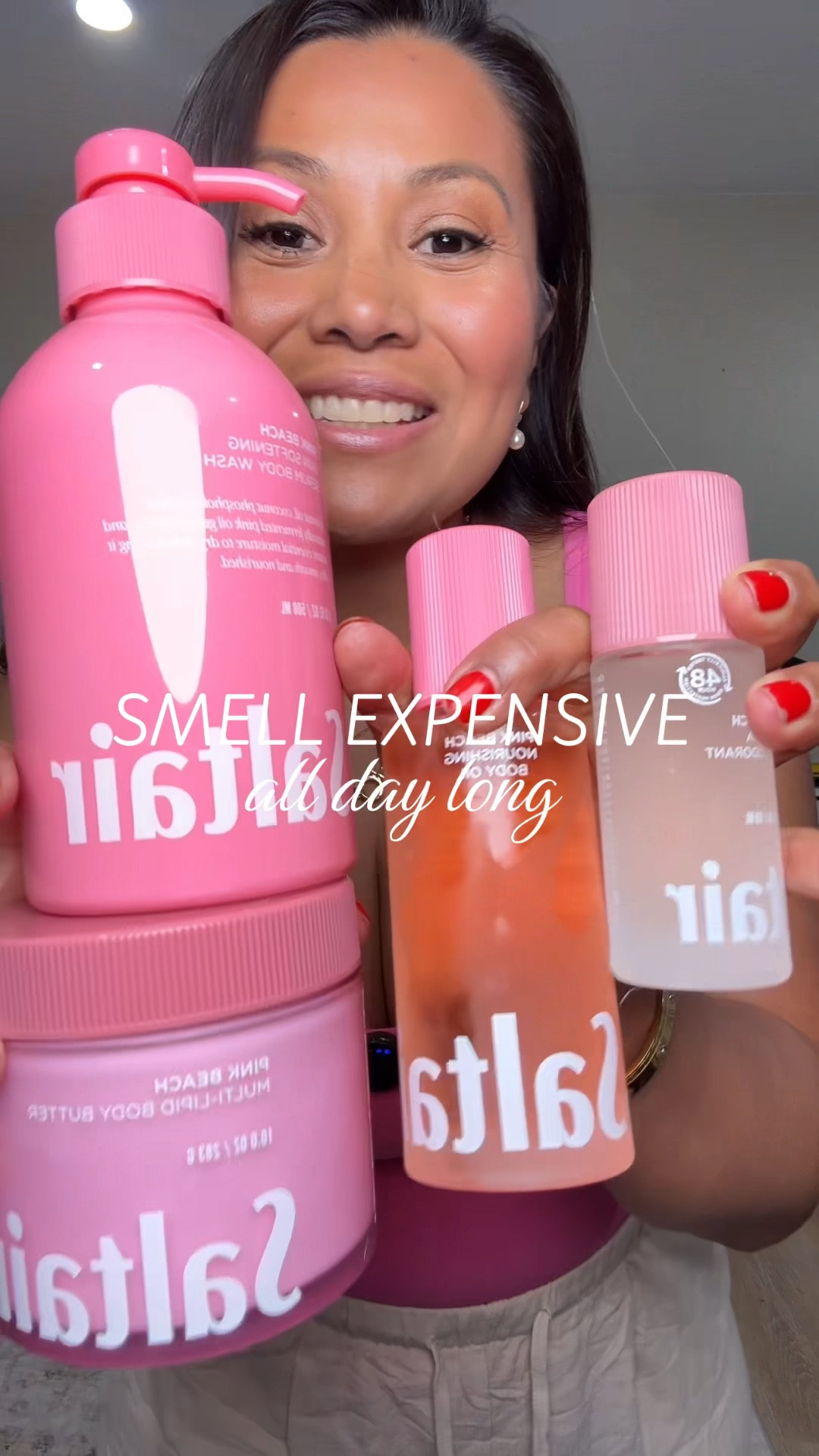 Saltair pink beach smells like Coconut + vanilla = soft, feminine, expensive energy 💅🏽 And the glow? 100/10. Serum deodorant, body oil, body wash and body wash. Skincare routine for glowing skin. 

#LTKmorningroutine #LTKmomlife #LTKgrwm