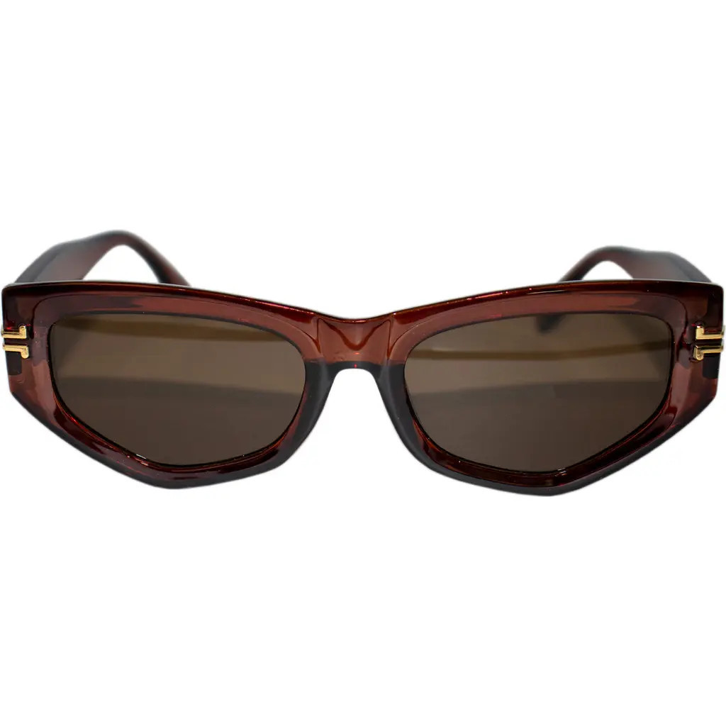 Fifth & Ninth Wren 52mm Polarized Geometric Sunglasses in Brown/brown at Nordstrom | Nordstrom