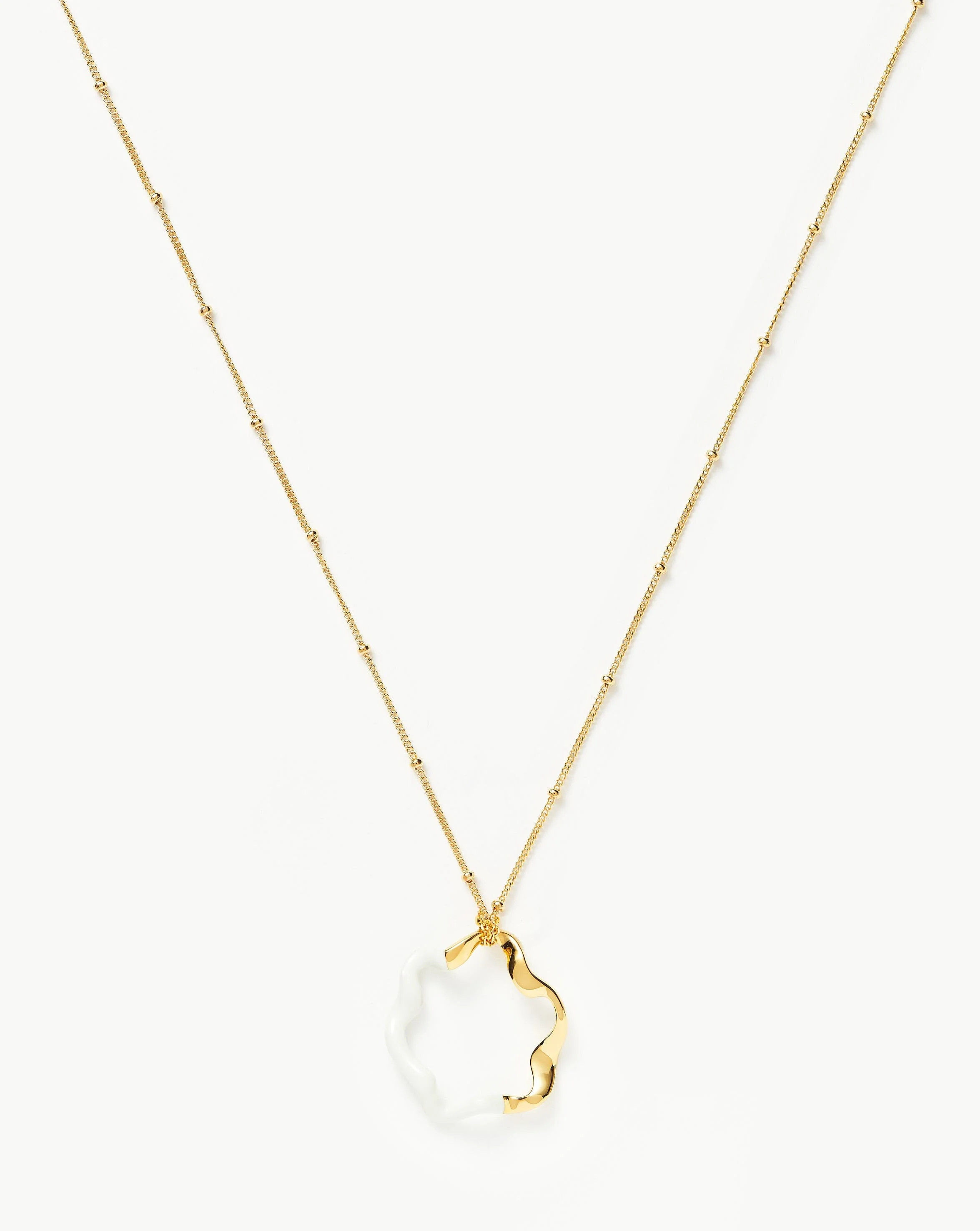 Squiggle Two Tone Enamel Pendant Necklace | 18ct Gold Plated Vermeil/B | Missoma