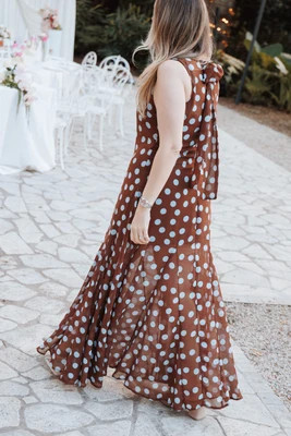 Keani Maxi Dress - Brown Polka Dot | Petal & Pup (US)