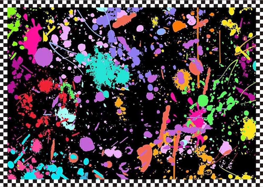 Mocsicka Neon Glow in The Dark Birthday Backdrop Graffiti Paint Colorful Splatter Neon Party Deco... | Amazon (US)