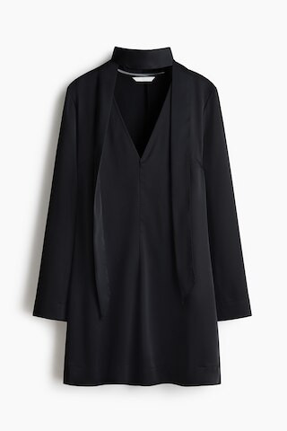 H & M - Satinkleid mit Schaldetail - Schwarz - Damen | H&M (DE, AT, CH, NL, FI)