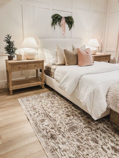 Cozy winter guest bedroom vibes with pops of pink! Perfect for even after the holiday’s are over with my favorite Target Casaluna bedding 

Holiday home, guest bedroom, cozy Christmas vibes, creamy whites, warm woods, pops of pink, faux tree, garland swag, upholstered bed, lamp finds, bedroom refresh, cozy bedding, neutral area rug, Target in my home, Pottery Barn Christmas, throw pillow, neutral home, aesthetic vibes, furniture faves, wooden furniture, nightstand finds, found it on Amazon, shop the look!

#LTKhome #LTKSeasonal #LTKHoliday