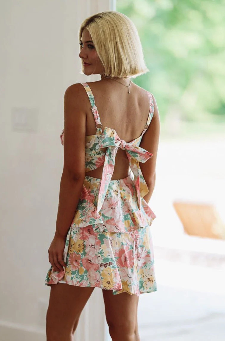 Final Love Mini Dress - Yellow and Pink | Hazel and Olive