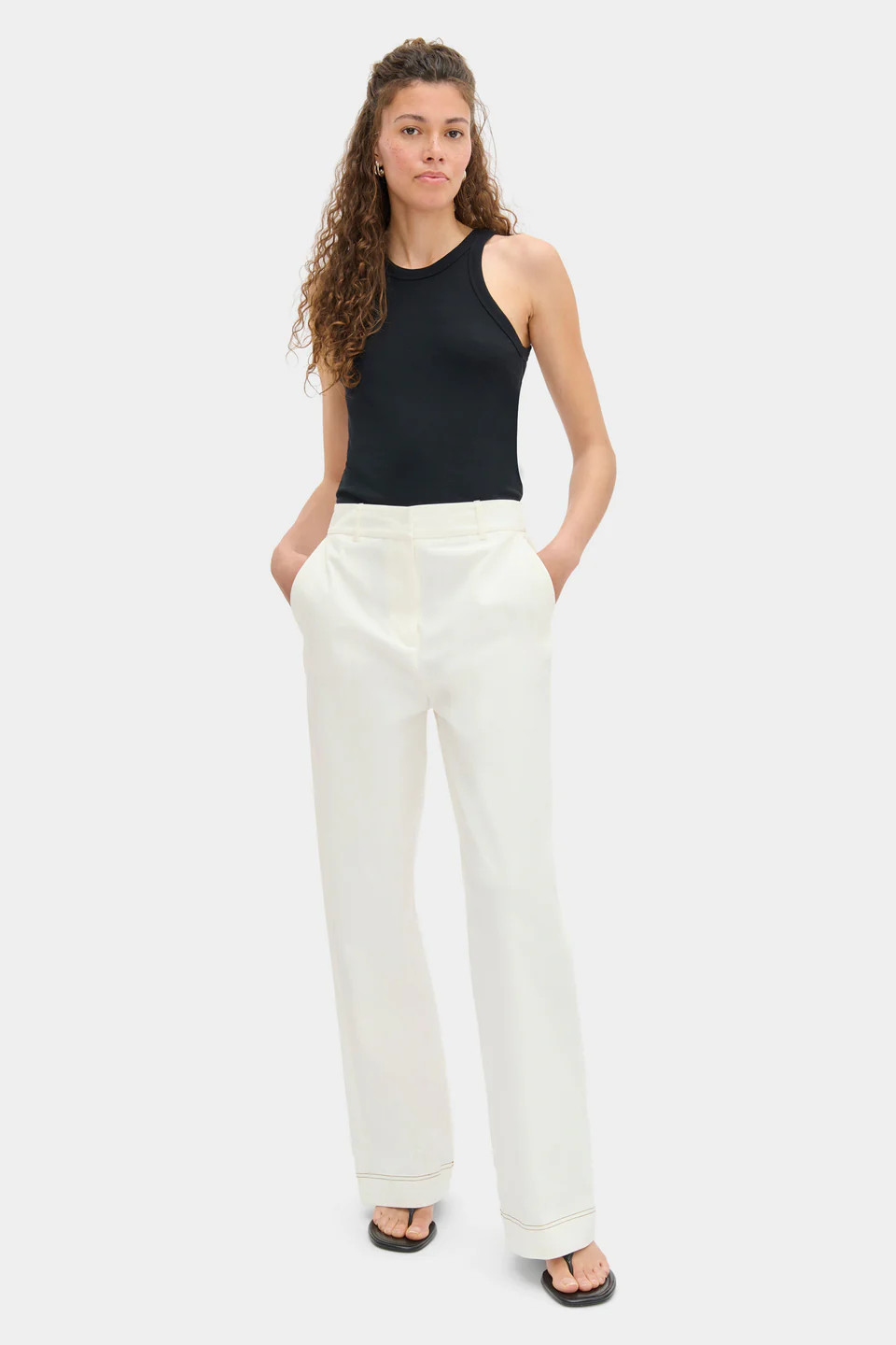 ALIGNE Straight Leg Trouser - White | Adilson | ALIGNE UK & EU