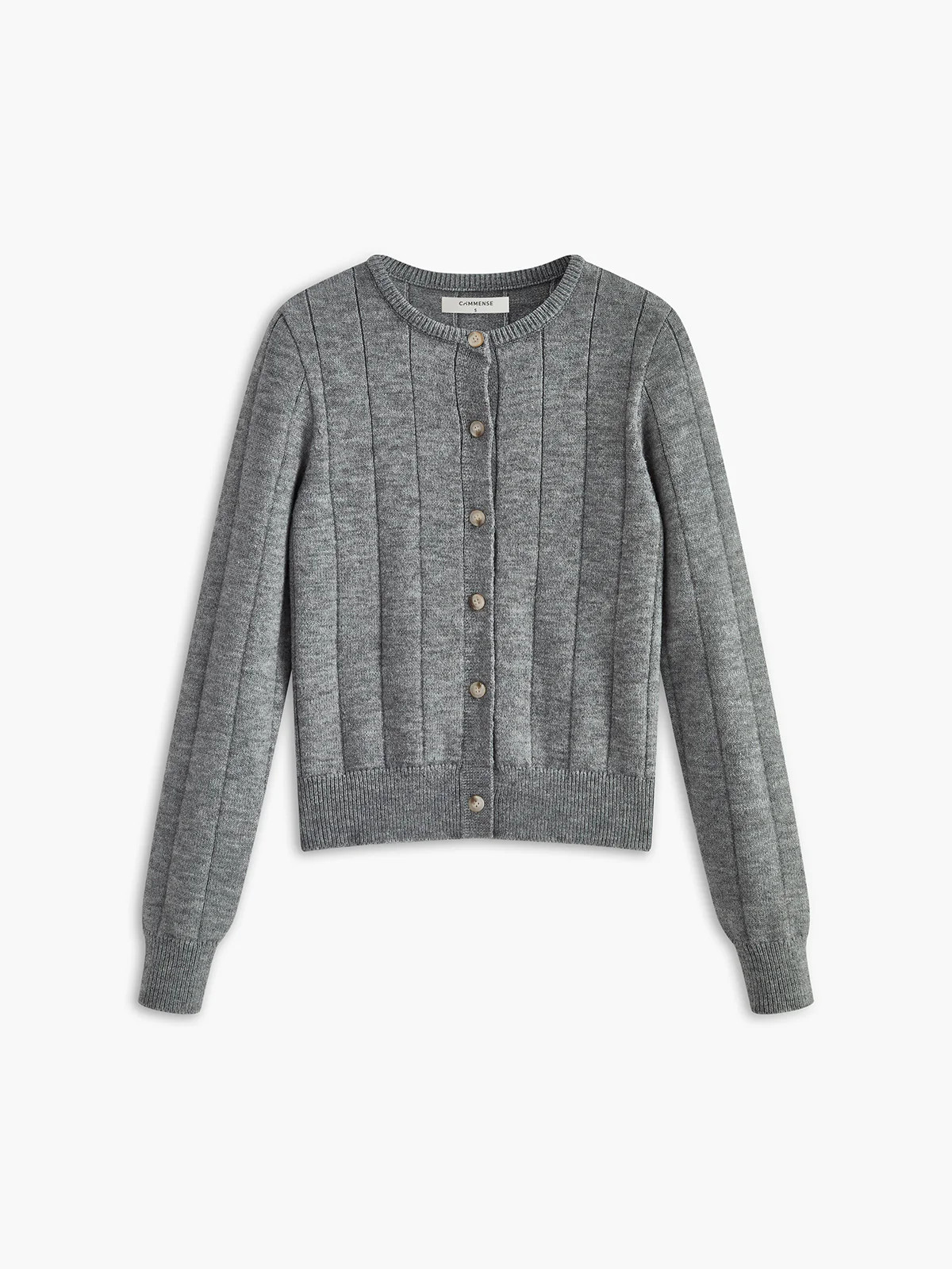 Crew Neck Button Soft Cardigan | Commense