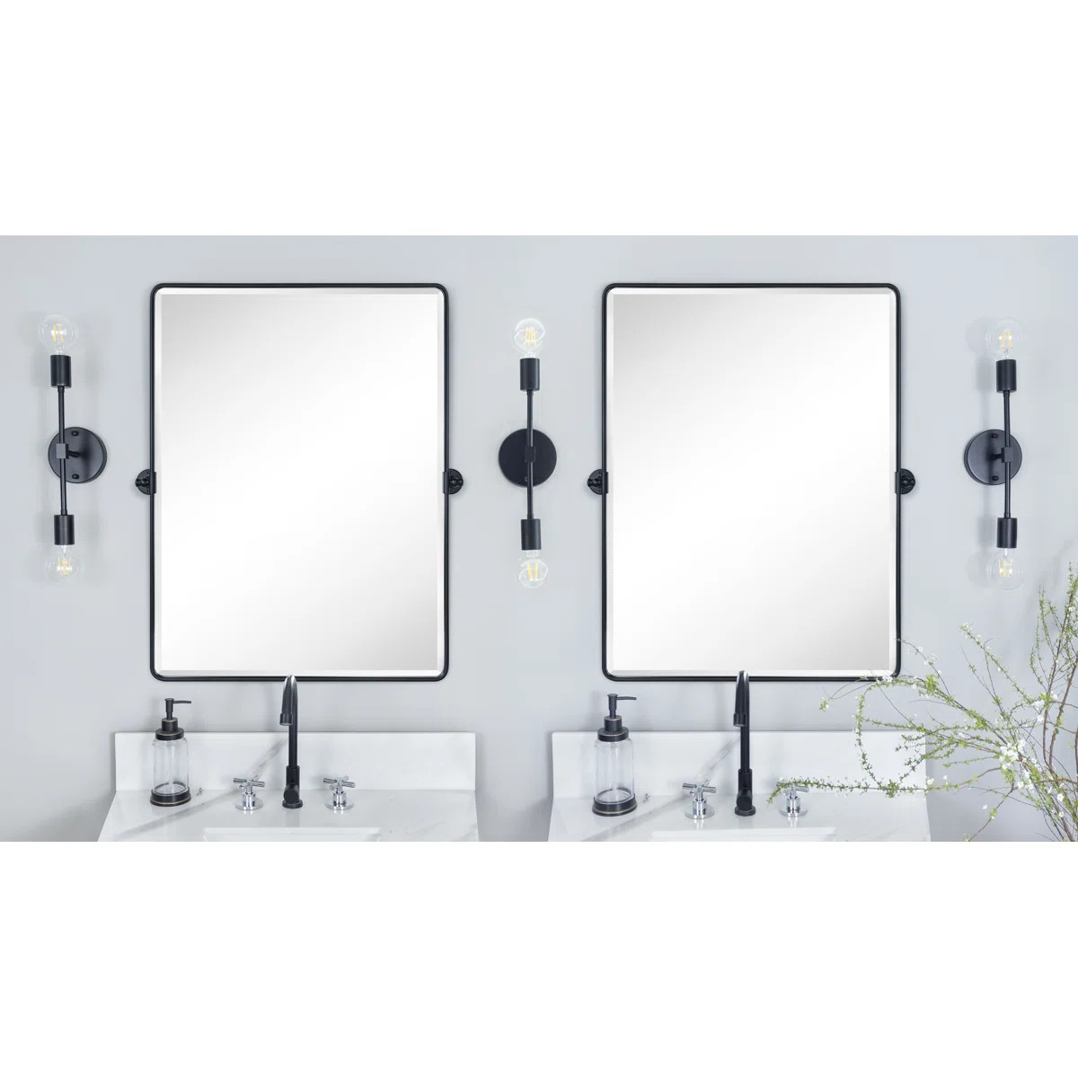 Woodvale Metal Framed Beveled Pivoting Wall Mirror | Wayfair North America