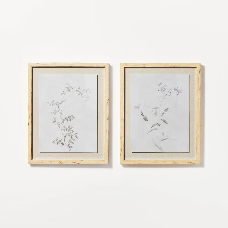 (Set of 2) 16" x 20" Wispy Sprig Framed Art Print - Threshold™ designed with Studio McGee | Target