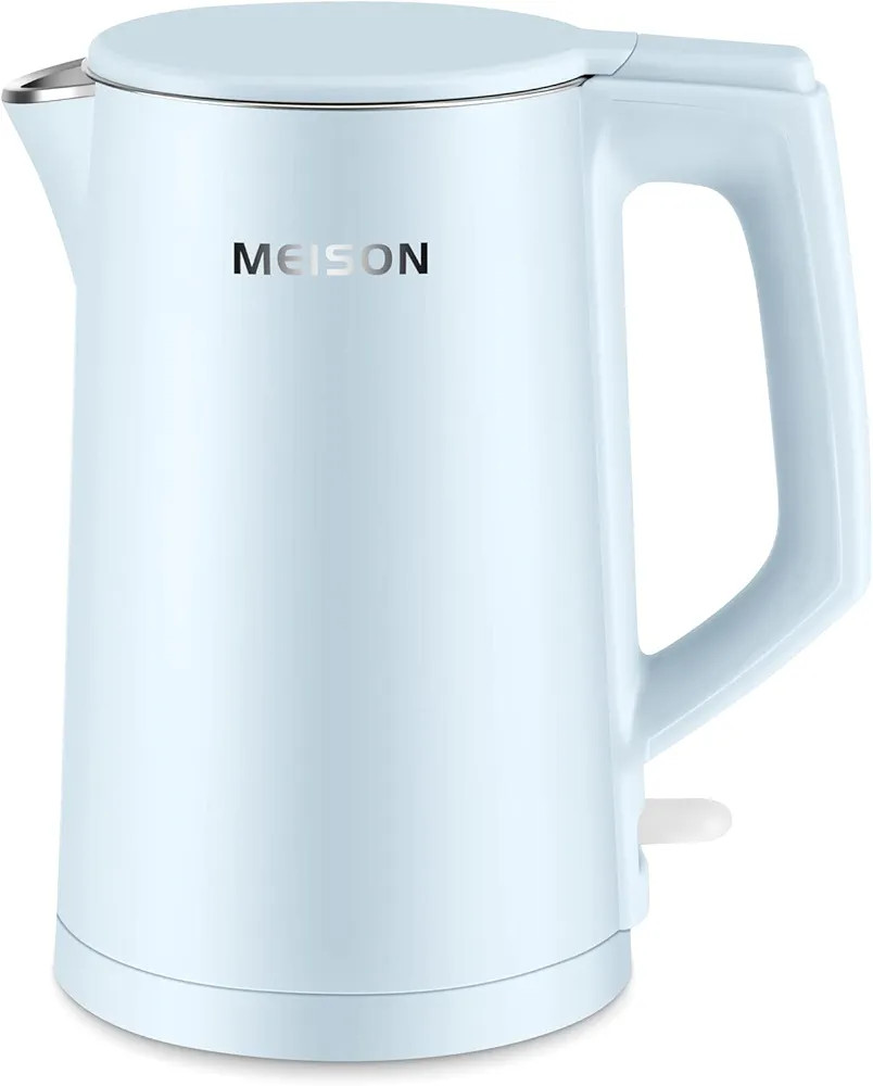 MEISON Electric Kettle, 1.7 L Double Wall Food Grade Stainless Steel Interior Water Boiler, Coffe... | Amazon (US)