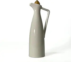 White Pottery Olive Oil Dispenser Cruet - Elegant Design, Drip-Free Pourer with Stopper, Perfect ... | Amazon (US)