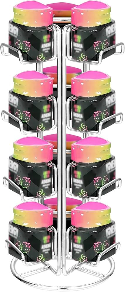 Pod Holder for Ninja Thirsty, 12 Flavor Pods Storage Rack Fit for Ninja Thirsti Sparkling Water Drink System WC1000 WC1001 Soda Maker- Chrome Coated Water Drops Organizer, Silver | Amazon (US)