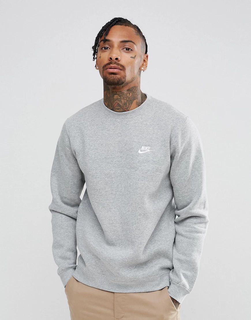 Nike Club Crewneck Sweatshirt In Grey | ASOS (Global)