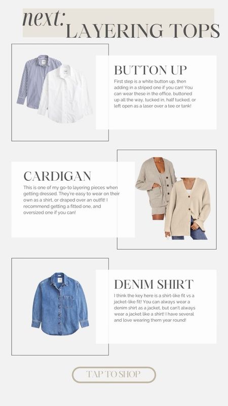 Spring capsule wardrobe favorites! Button up’s, cardigans, and a denim shirt 

#LTKstyletip #LTKSeasonal