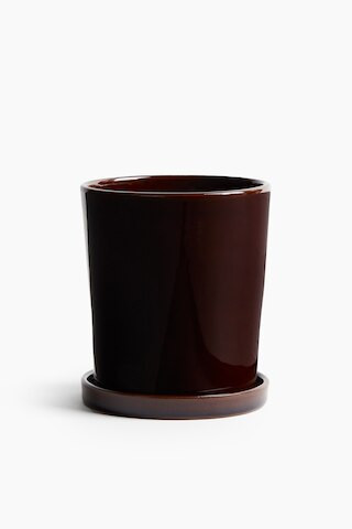 H & M - Small herb pot and saucer - Beige | H&M (UK, MY, IN, SG, PH, TW, HK)