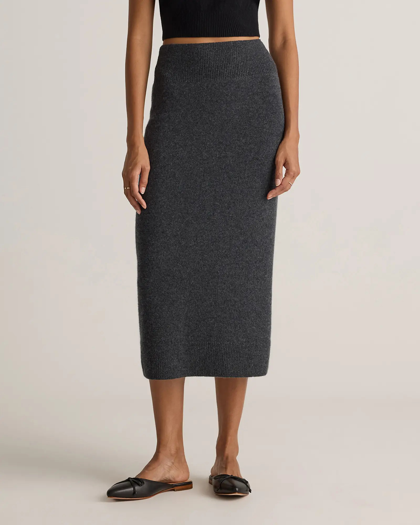 Mongolian Cashmere Fitted Midi Skirt | Quince