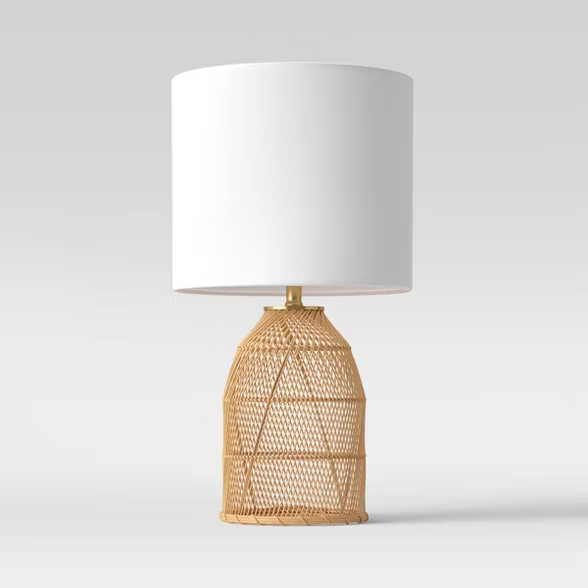 Rattan Diagonal Weave Table Lamp Tan - Opalhouse™ | Target