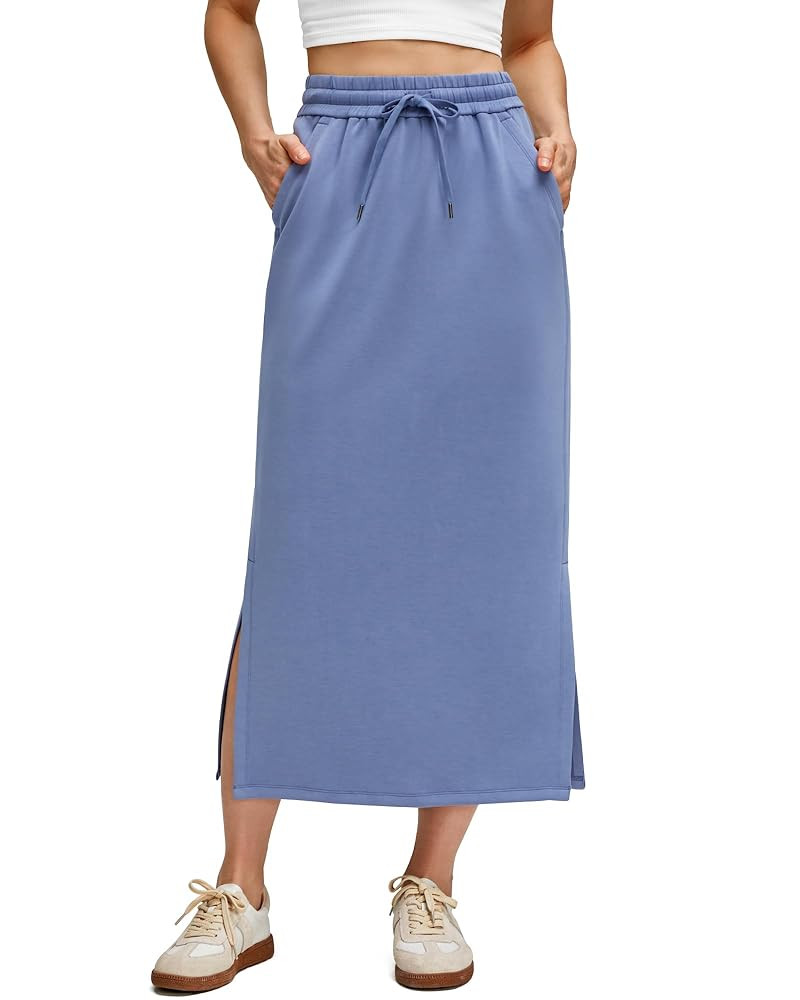 G4Free Smoofit Maxi Skirt for Women Modal Soft Drawstring Fall Casual Long Skirts Side Slits Loun... | Amazon (US)