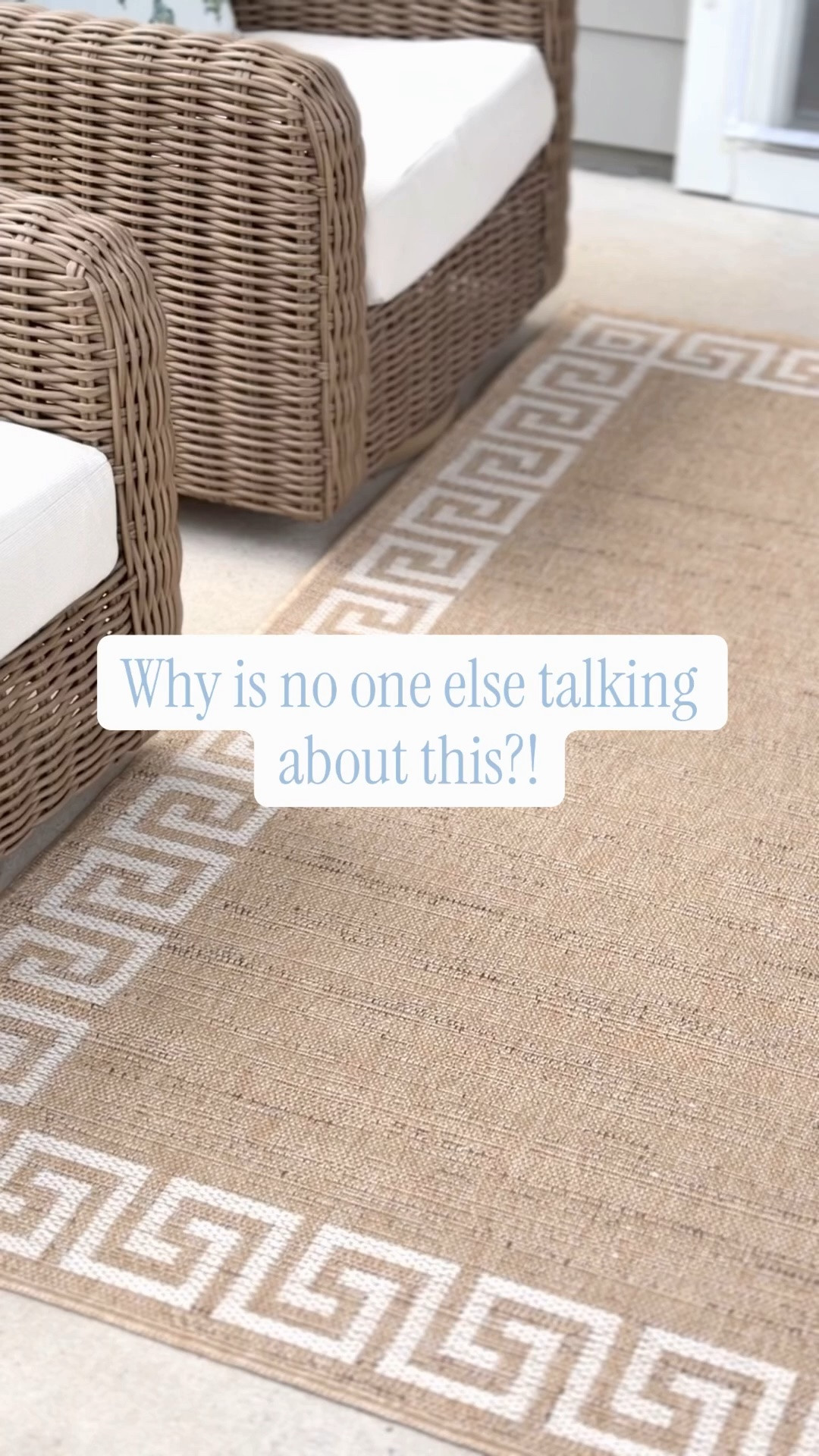 Designer outdoor rug for a steal online at TJ Maxx! This is the 5x7 but it is also available in 6x9 and 8x10 

Erin gates rug, outdoor rug, patio rug, Greek key rug, Grandmillennial home, Grandmillennial decor

#LTKHome