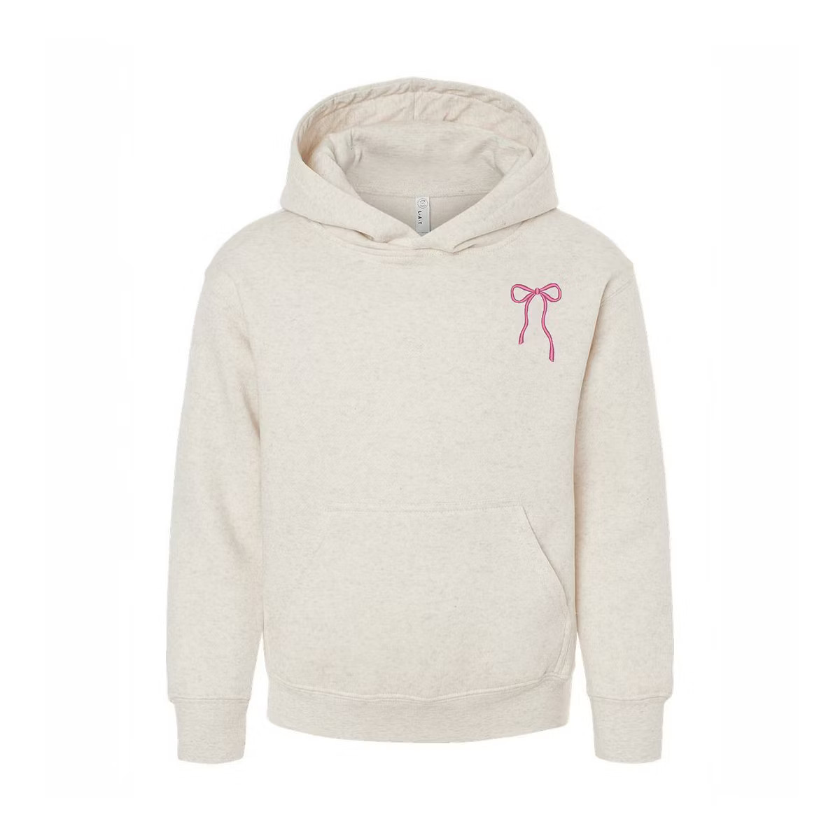 The Juniper Shop Embroidered Thin Bow Youth Graphic Hoodie - M - Natural | Target