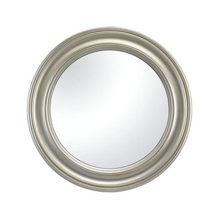 Silver Framed Round Wall Mirror Made Of Wood Mirror In Silver Finish - 20-Inch Wall Mirrors-Bailey | Walmart (US)