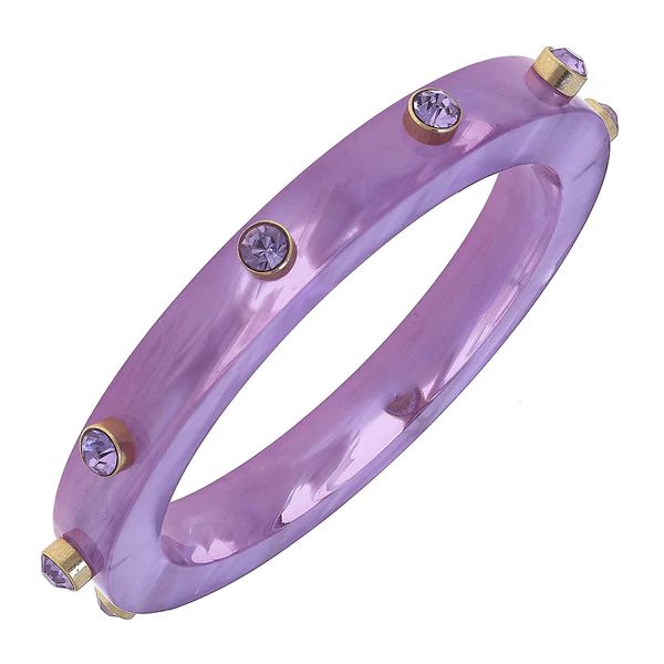 Renee Resin and Rhinestone Bangle in Lavender | CANVAS