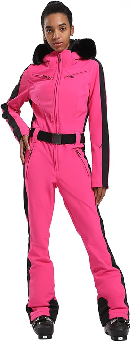 GSOU SNOW Womens Ski Suit One Piece Snowsuit Snowboard Slim Insulated Jumpsuit Jacket Waterproof ... | Amazon (US)