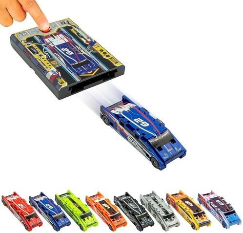 FLAT 2 FAST Original Stunt Card Racer – Flat Car Racer and Pocket Size Racecar Launcher with Bu... | Amazon (US)