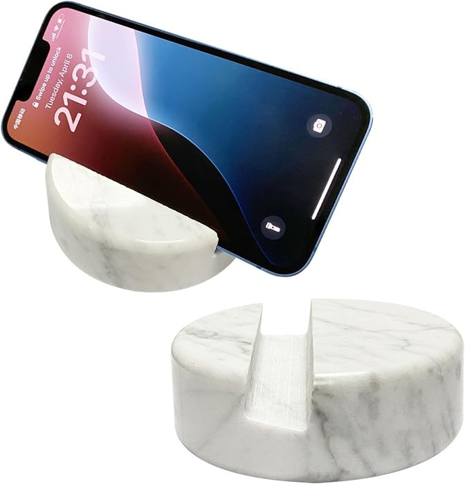 Marble Phone Stand Holder for Desk, Portable Marble Cell Phone Holder Mobile Telephone Stand for ... | Amazon (US)