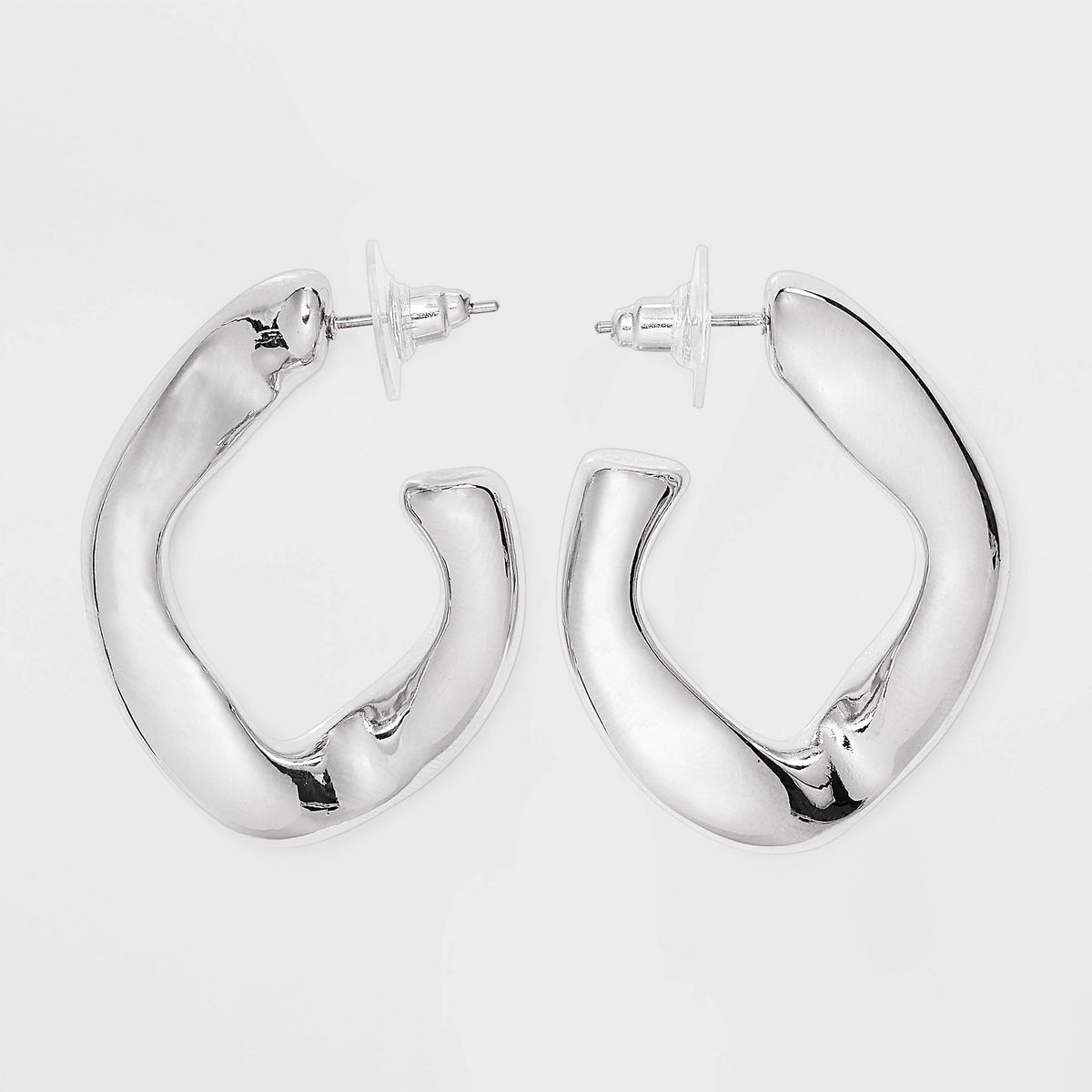 Twisted Open Hoop Earrings - Universal Thread™ Silver | Target