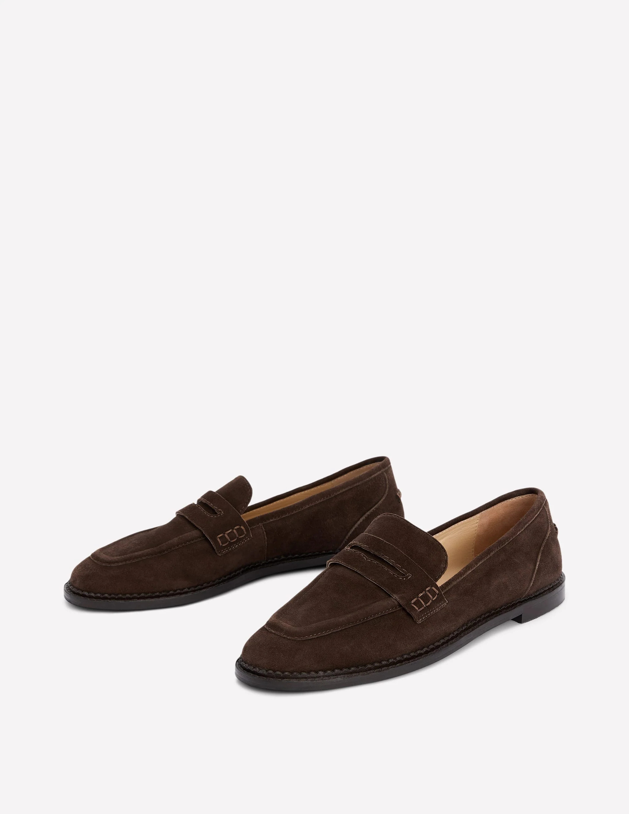 Nya Penny Loafers-Bitter Chocolate Suede | Boden UK