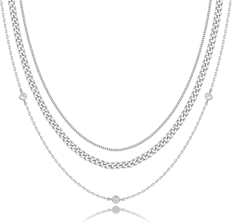 PAVOI 14K Gold Plated Dainty Layering Necklaces for Women | Snake Chain, Curb Link, Paperclip Lay... | Amazon (US)