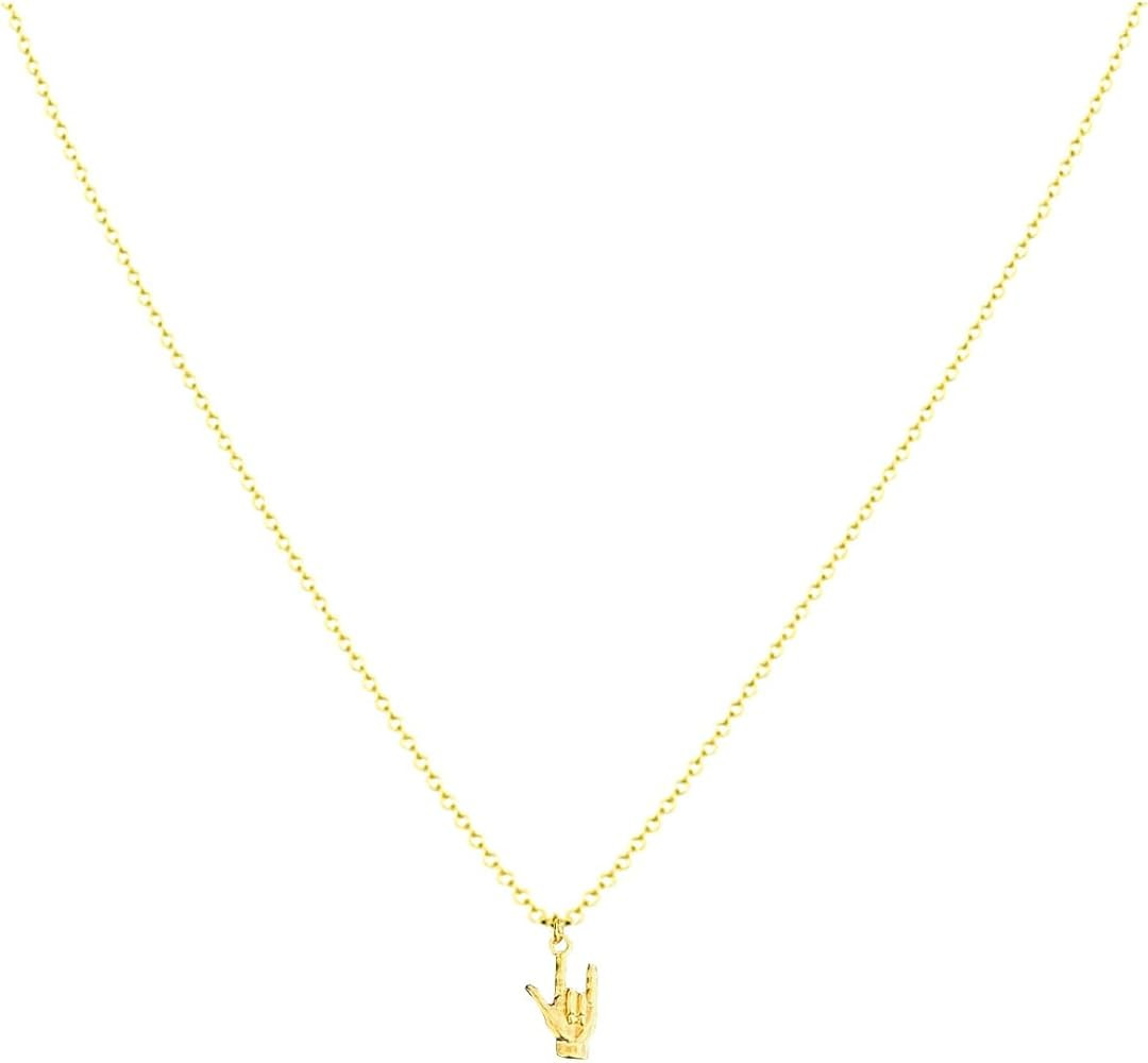 NAPOLITANO I Love You Sign | Silver Gold Personalized Pendant Necklace for Women,ASL Hand Languag... | Amazon (US)
