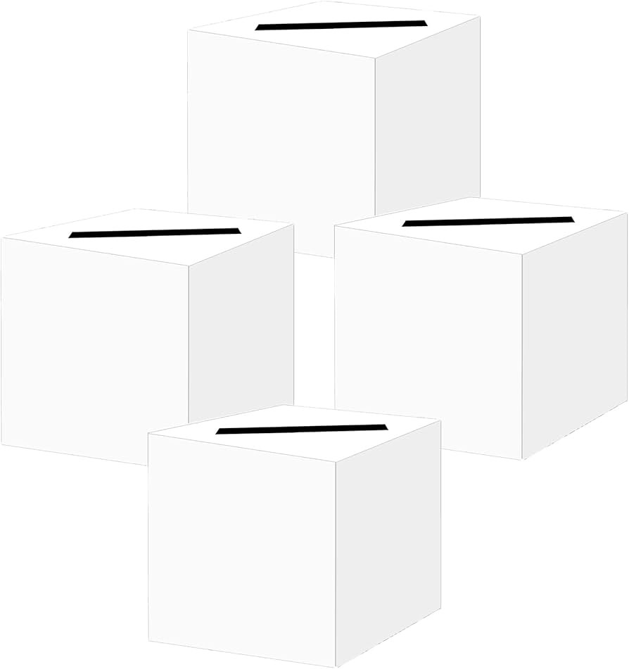 SietDESEO 4 Pack White Money Box Card Box Holder for Wedding Party Birthday Baby Shower Bridal Sh... | Amazon (US)