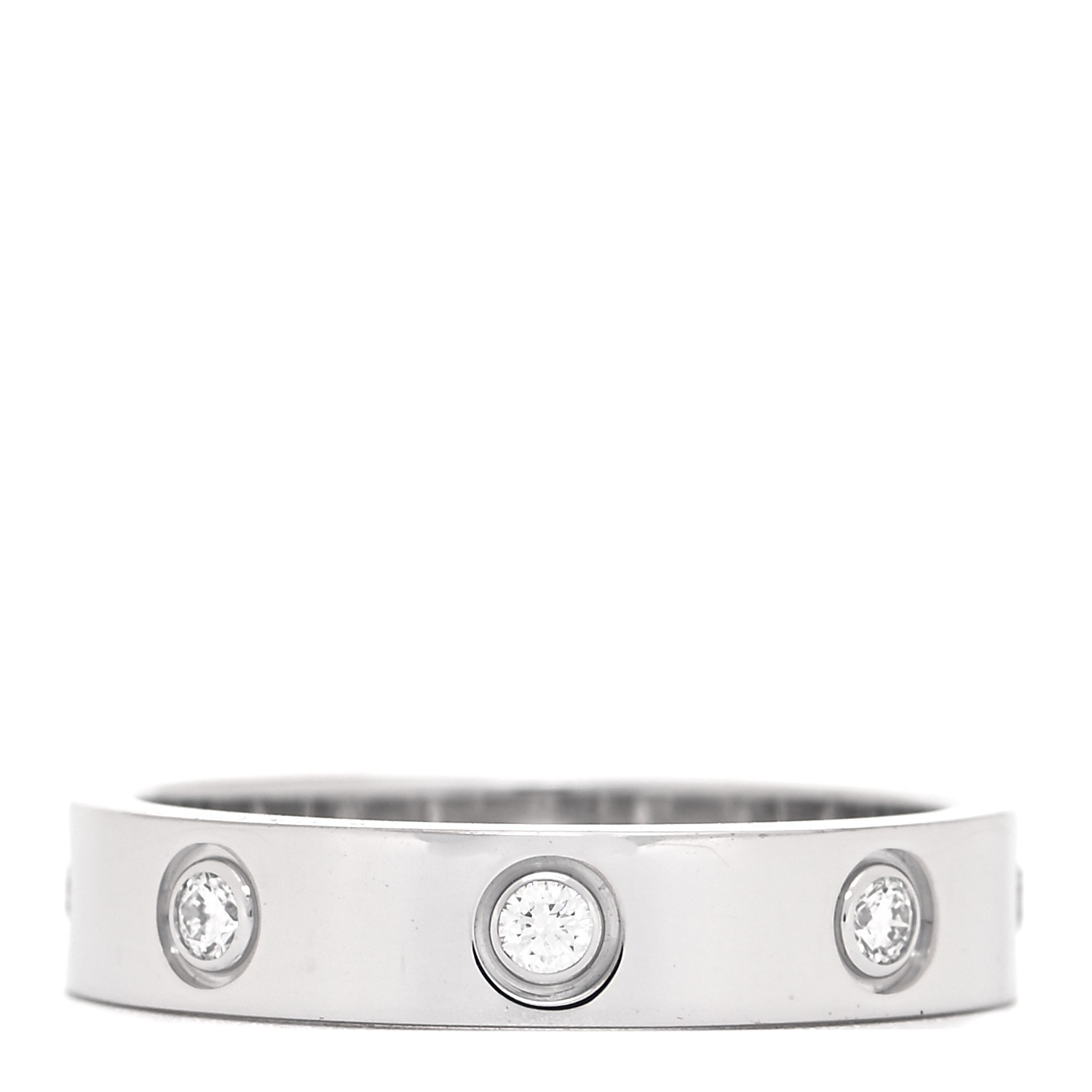 CARTIER

18K White Gold 8 Diamond 4mm Wedding Band LOVE Ring 52 6 | Fashionphile
