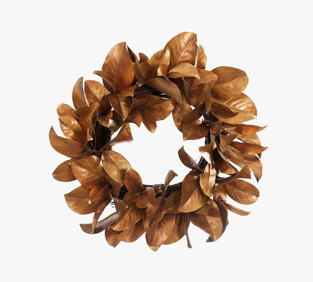 Faux Gold Magnolia Leaf Wreath | Pottery Barn (US)