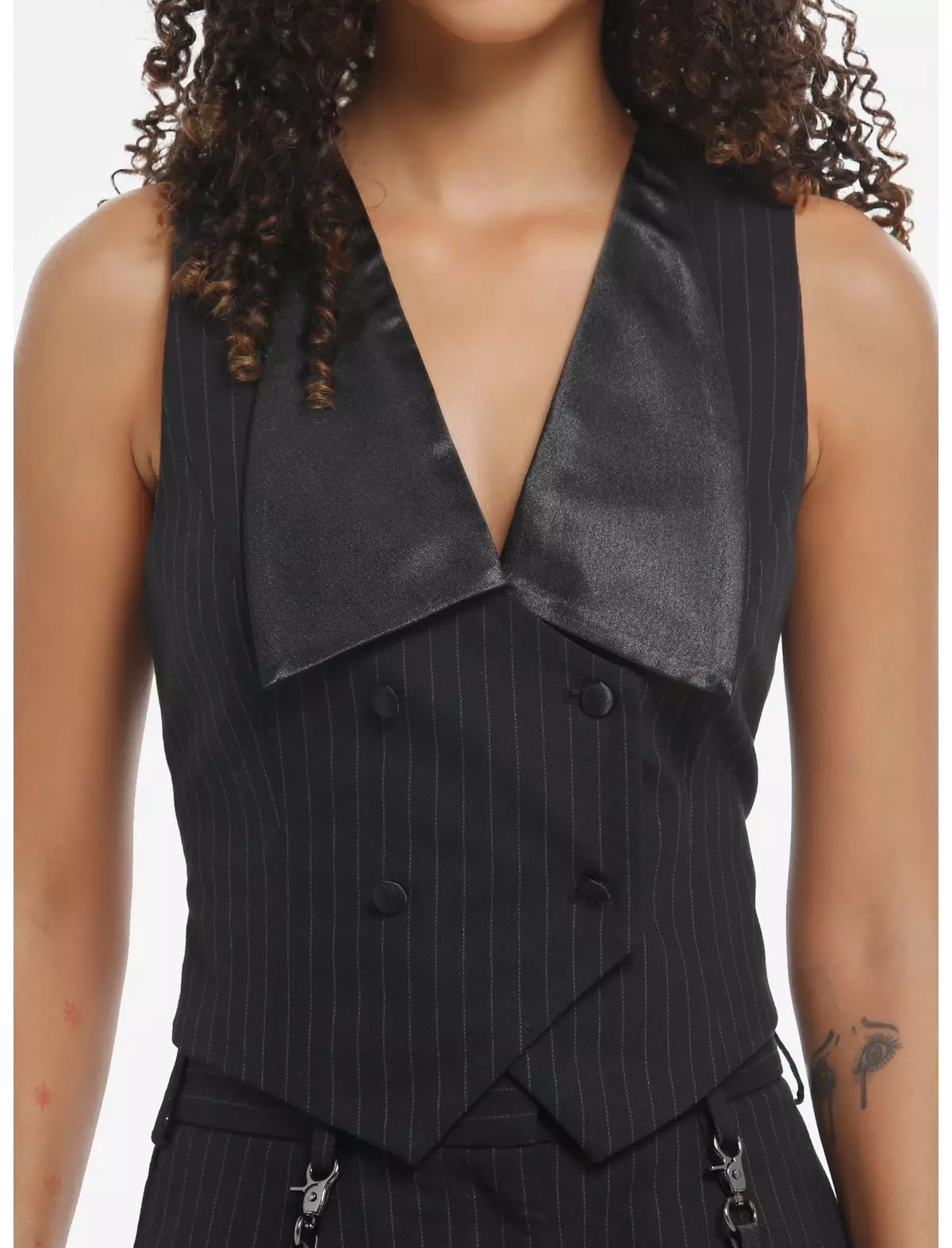 Social Collision Pinstripe Double-Breasted Girls Vest | Hot Topic | Hot Topic