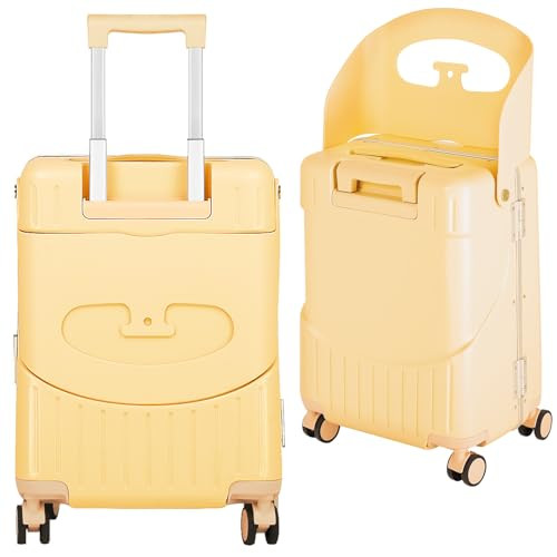 20" Carry On Luggage with Seat For Kids & Adults，Hardside Ride On Suitcase with 360°Spinner an... | Amazon (US)