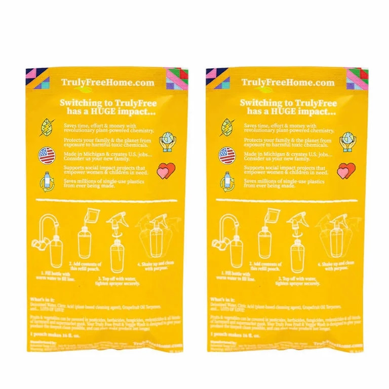 Truly Free Refillable Non-Toxic Fruit & Veggie Wash Starter Kit (Comes With Bottle) | Walmart (US)