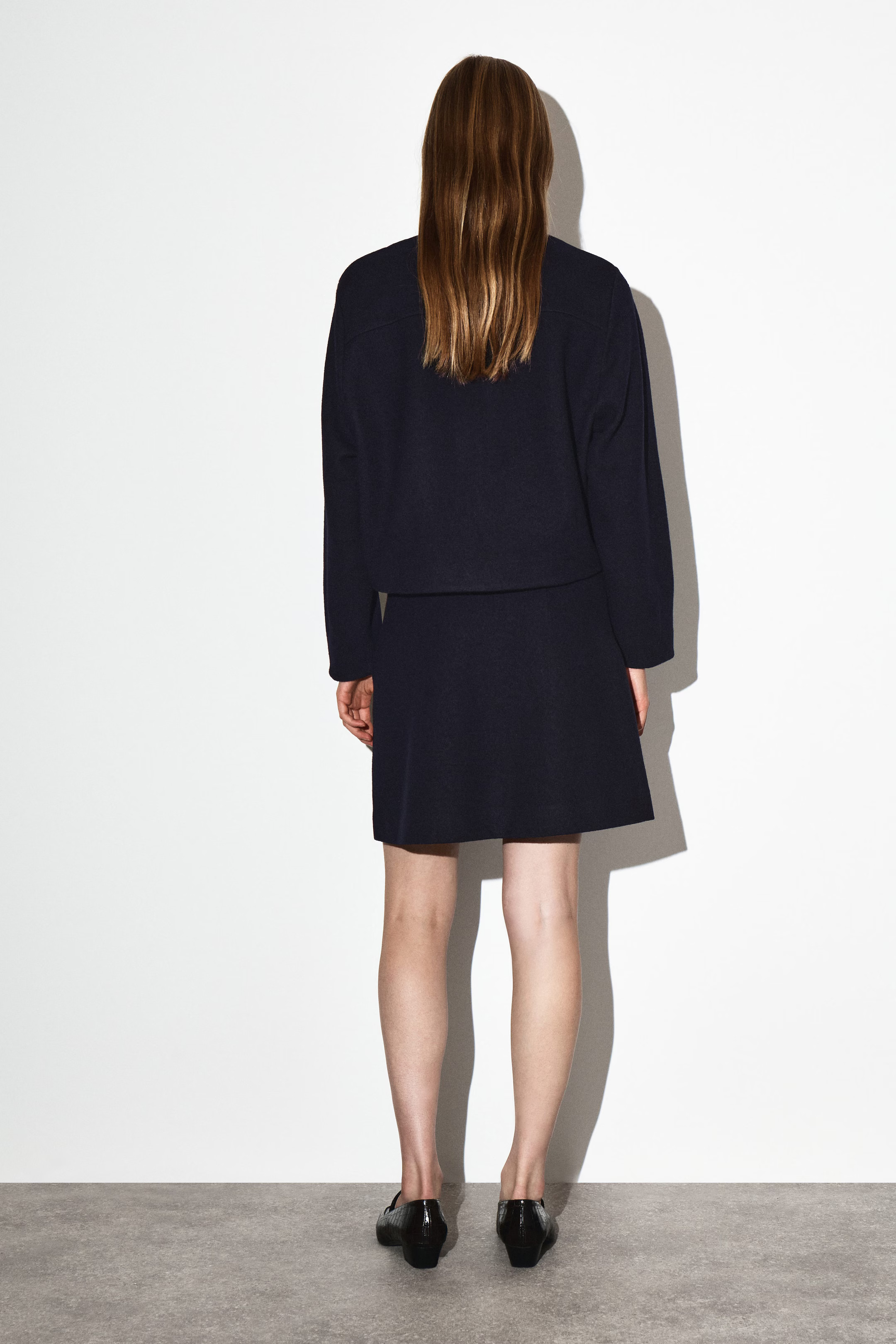 BOILED MERINO WOOL MINI SKIRT - NAVY | COS | COS UK