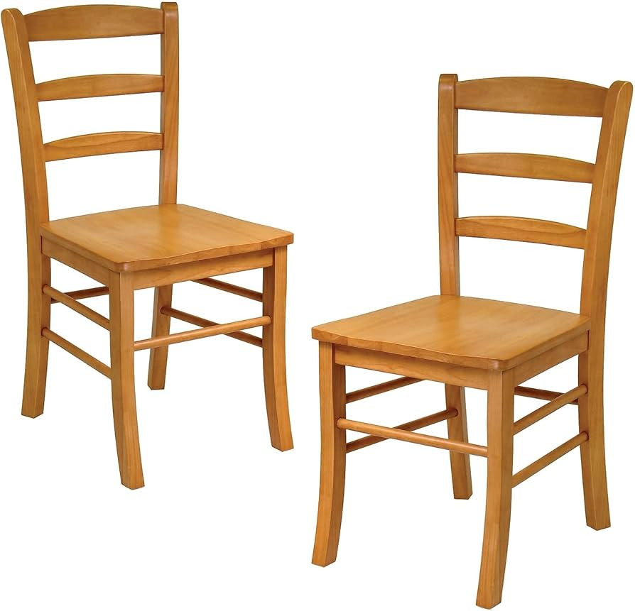 Winsome Wood Ladder Back Chair, Light Oak, 2 Pieces (34232), FURNITURE | Amazon (US)