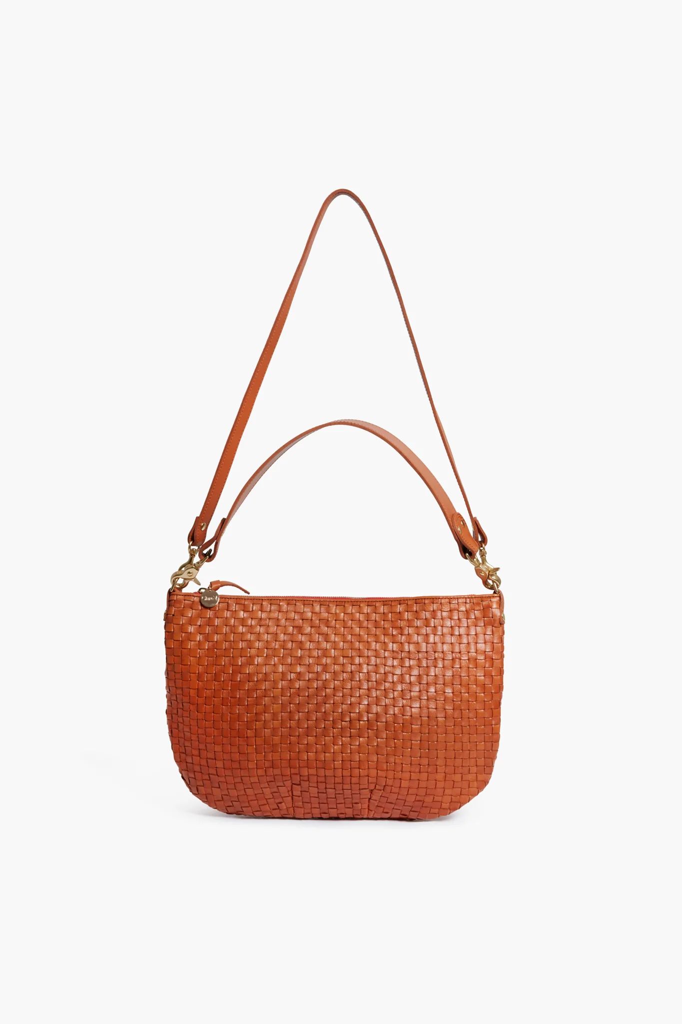 Natural Woven Checker Moyen Messenger | Tuckernuck (US)