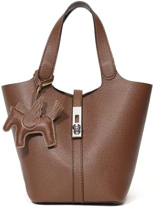 Tote Bag for Women Vegan Leather Bucket Purse for Women Top Handle Handbag Shoulder Bag with Deta... | Amazon (US)